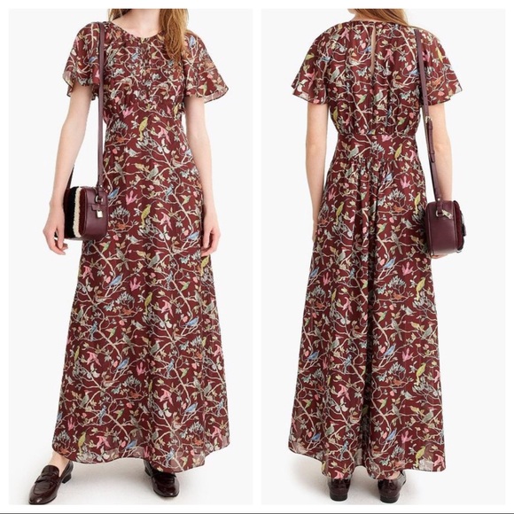 NWT Point Sur J. Crew Bird Menagerie Maxi Dress - Picture 2 of 15